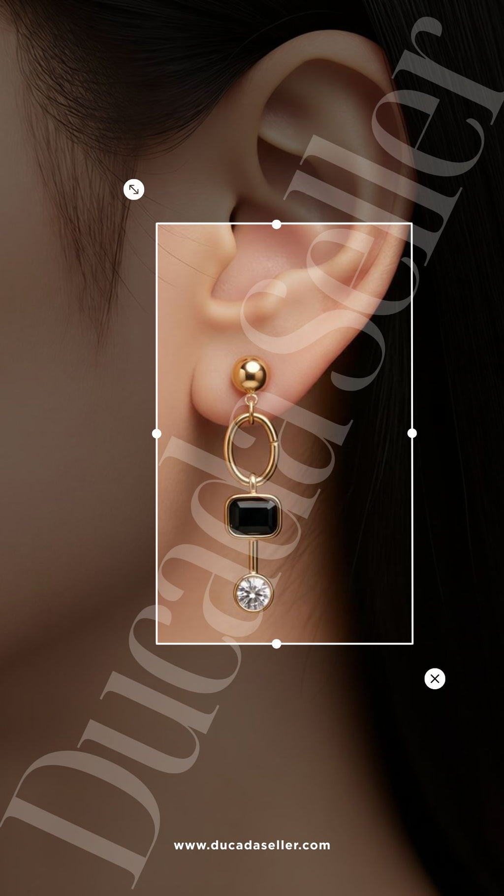 Aretes Nice con Cristal Negro  423225L