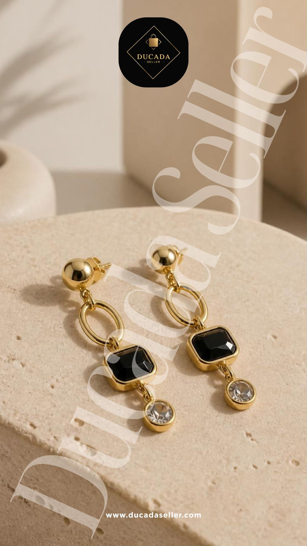 Aretes Nice con Cristal Negro  423225L