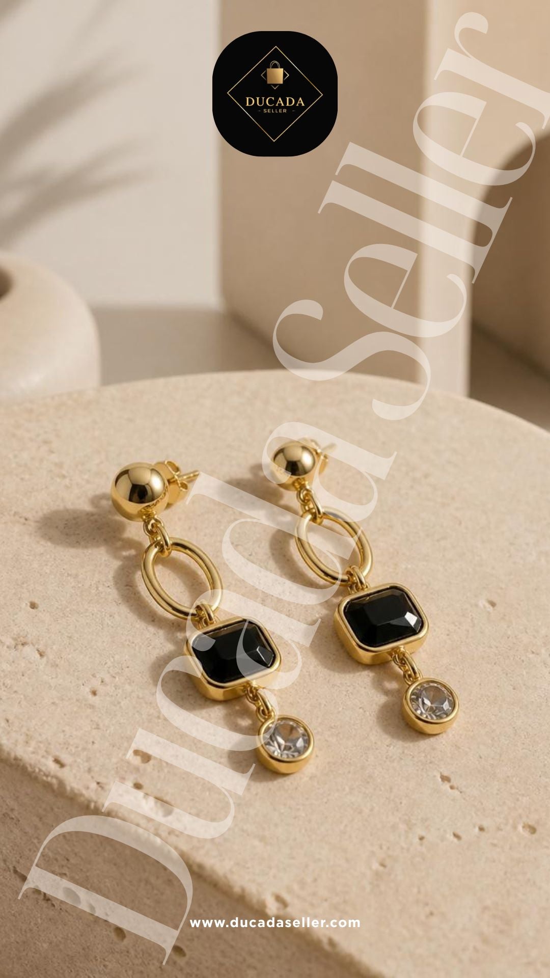 Aretes Nice con Cristal Negro  423225L